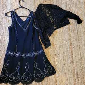 Sequined Party dress with shrug